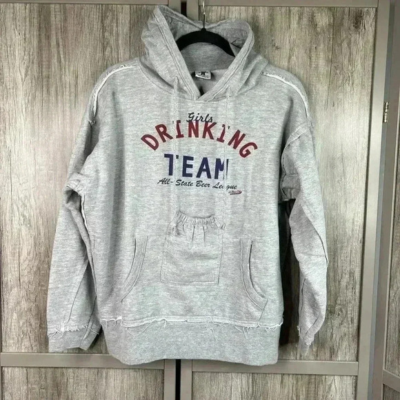 Brew City Sweatshirt Womens Medium Beer Pocket Girls Drinking Team Hoodie - Picture 1 of 7